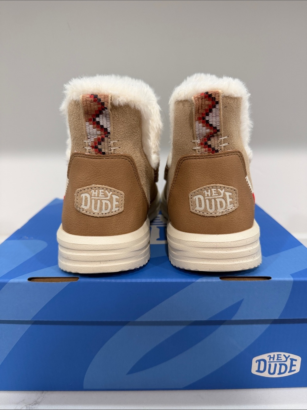 Hey Dude Women’s Tan Suede Shearling-Lined Slip-On Boots - Picture 2 of 3